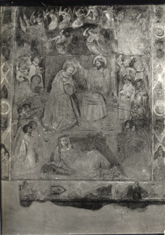 Anonimo — Anonimo umbro sotto l'influsso dei Lorenzetti - sec. XIV - Incoronazione di Maria Vergine — insieme